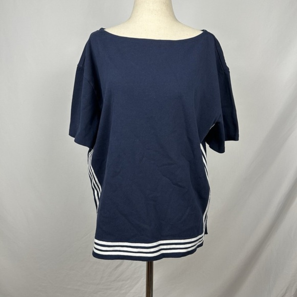 NWT J.Crew Women's Cotton Striped Boat Neck Top M Mariner Coastal Preppy - Picture 5 of 9
